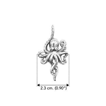 Octopus Sterling Silver Pendant with Hidden Bale TPD6285